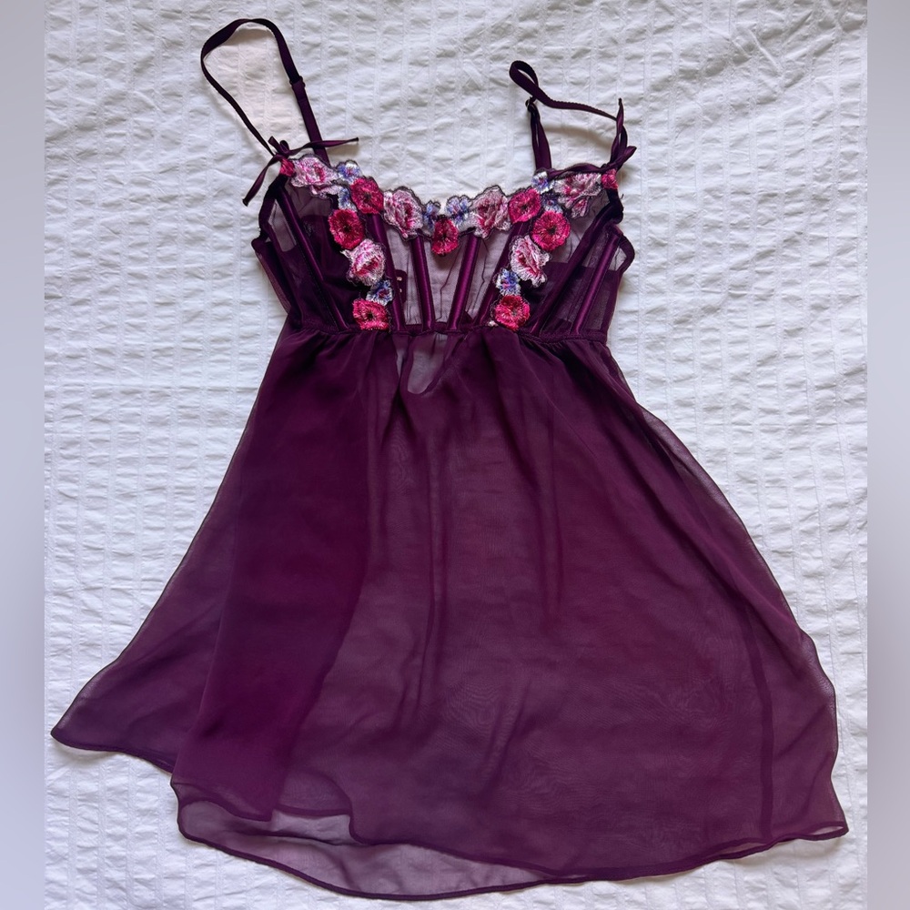 Victoria's Secret Deep Purple Mesh Lingerie